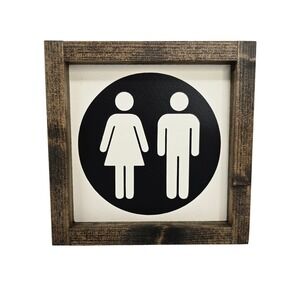 Handcrafted Rustic Wooden Sign Male Female Bath Decor RelovedLumber